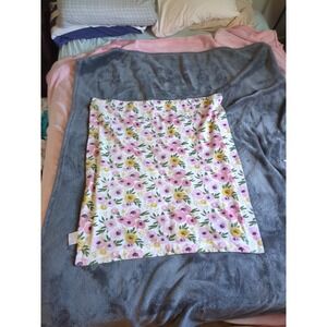 SL Home RN 119741 Floral  Plush Baby Blanket Reversable